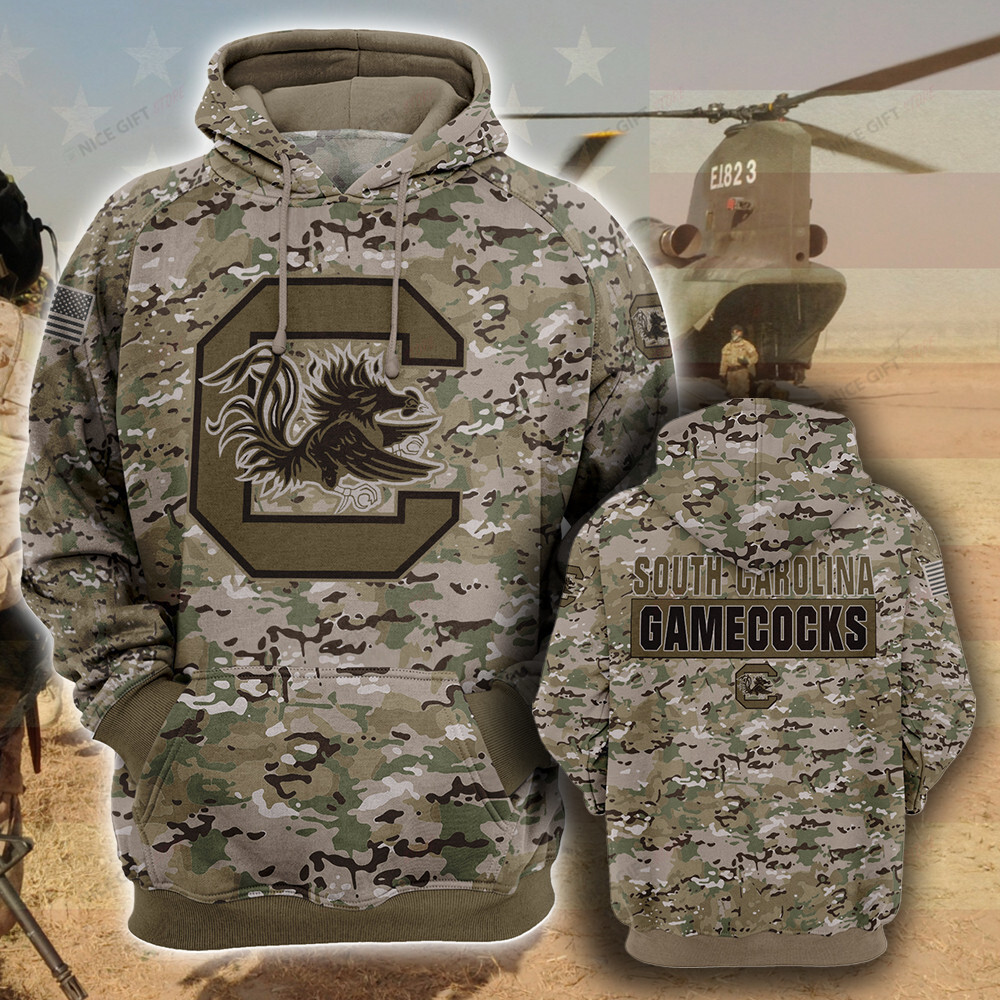 NCAA South Carolina Gamecocks Camouflage 3D Hoodie MTD2T2