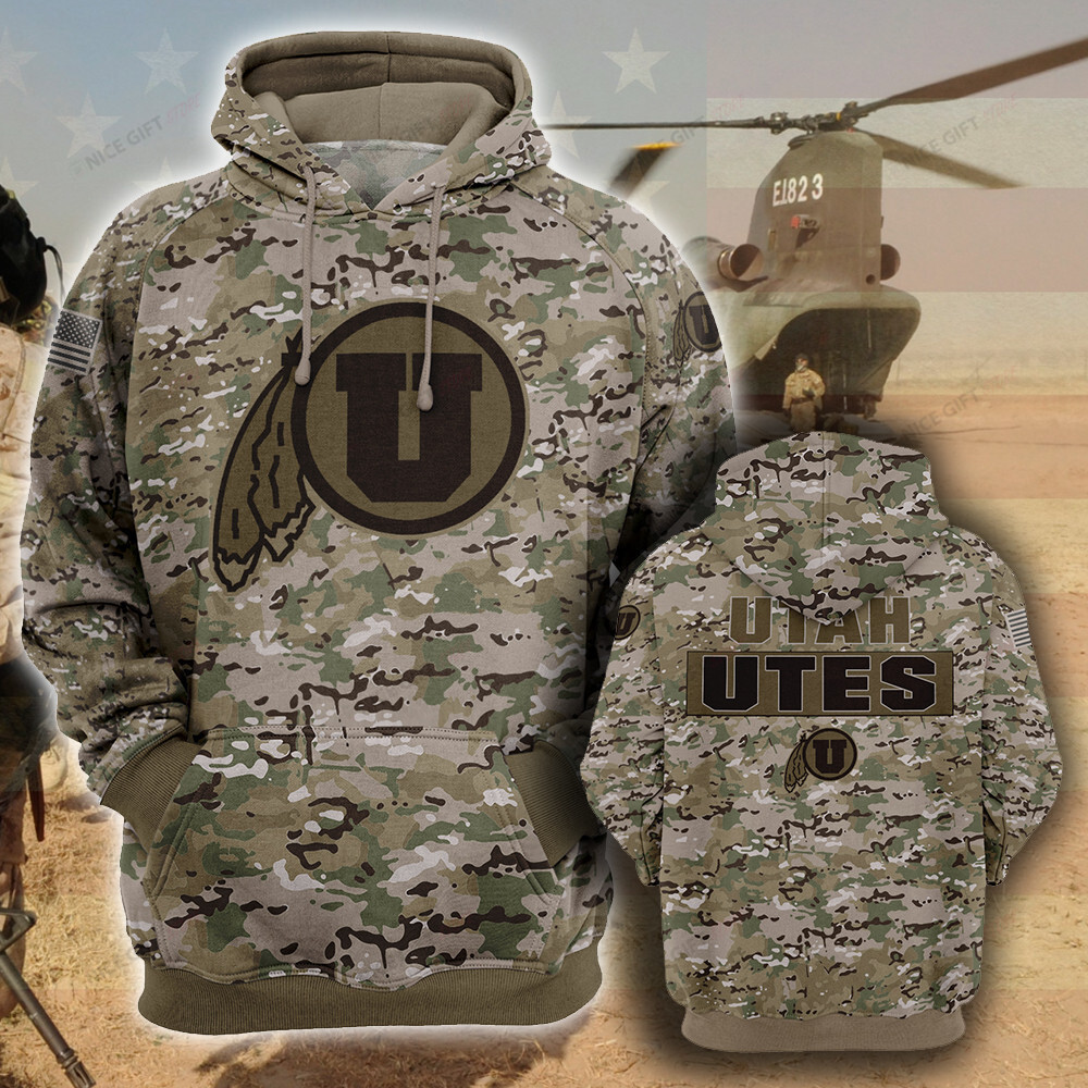 NCAA Utah Utes Camouflage 3D Hoodie MTD2T2