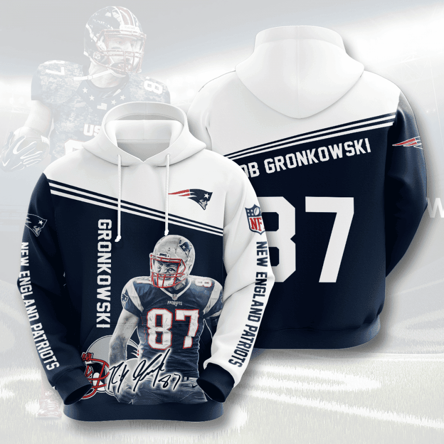 New England Patriots Rob Gronkowski 87 Hoodie Zip Hoodie Version 1420