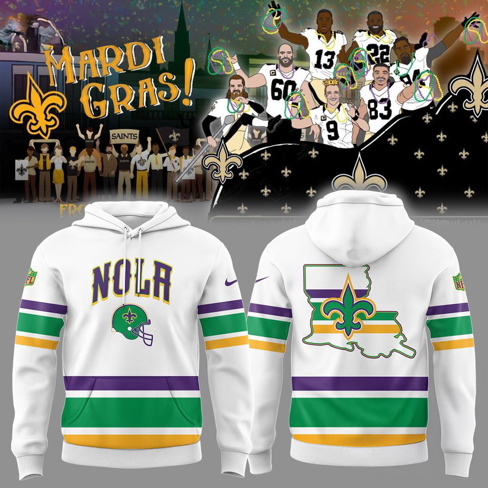 New Orleans Saints NFL 2025 Mardi Gras 2025 Hoodie Football Lovers Gifts