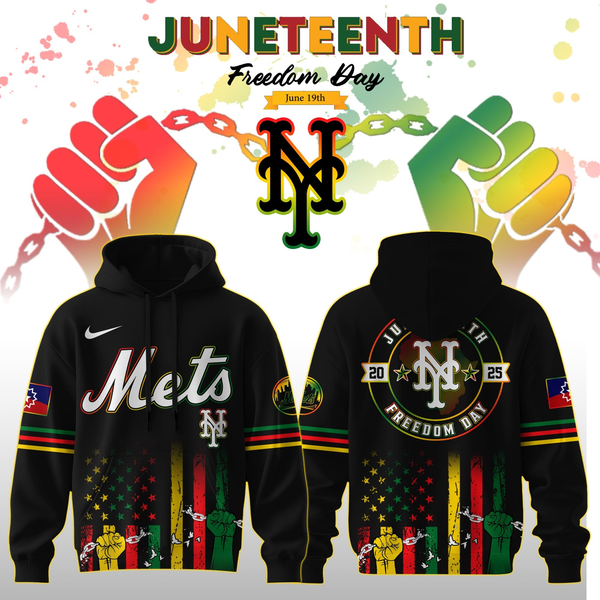 New York Yankees MLB X Juneteenth Day 2025 Hoodie Themed Baseball Fan Merch Great Gifts