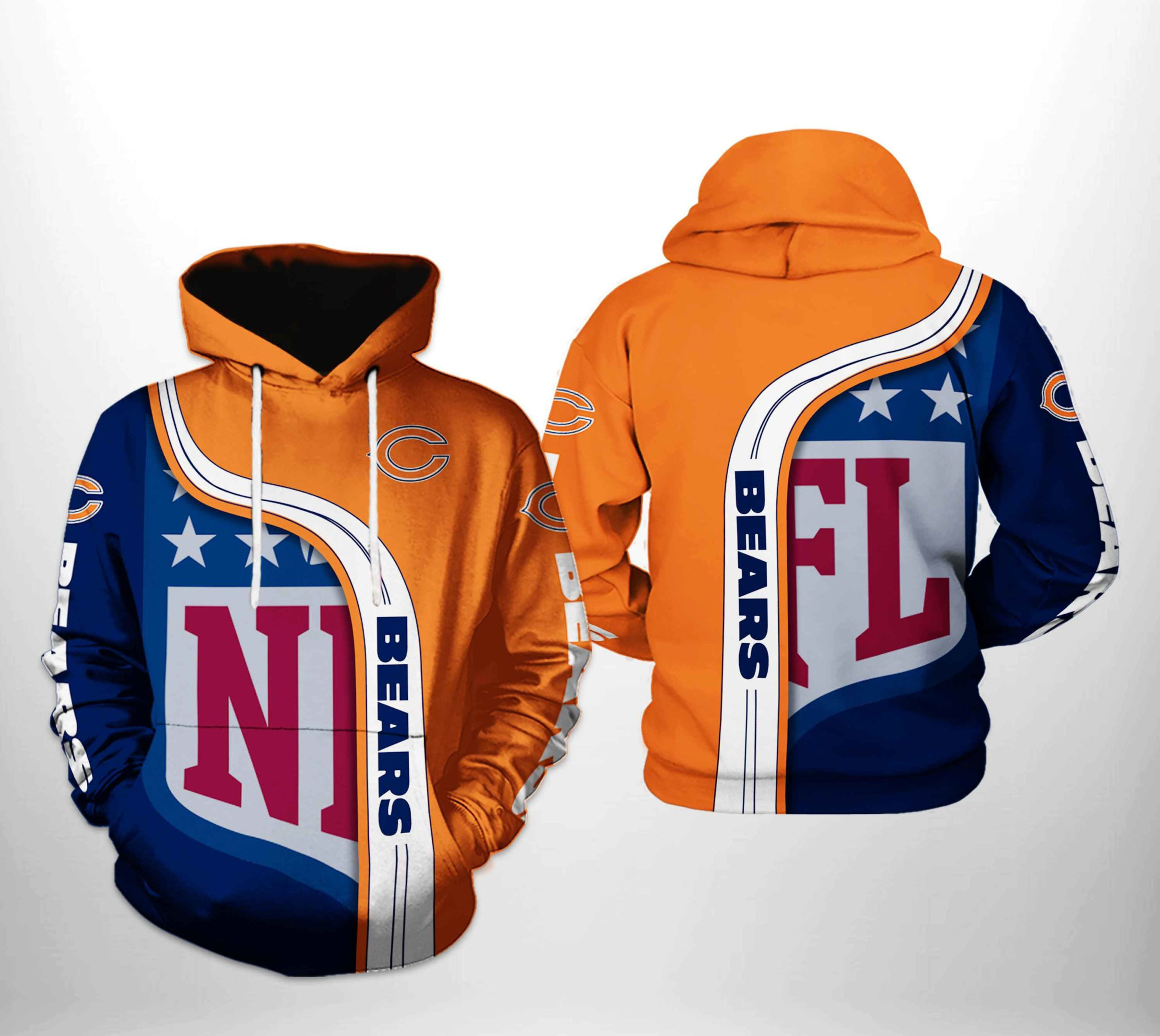 NFL Chicago Bears NFL Team Hoodie Zip Hoodie Version 1335