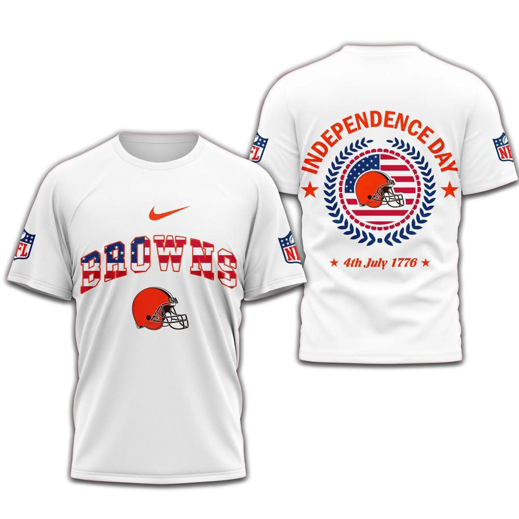 NFL Cleveland Brown 2025 Football Team Independence Day T-Shirt