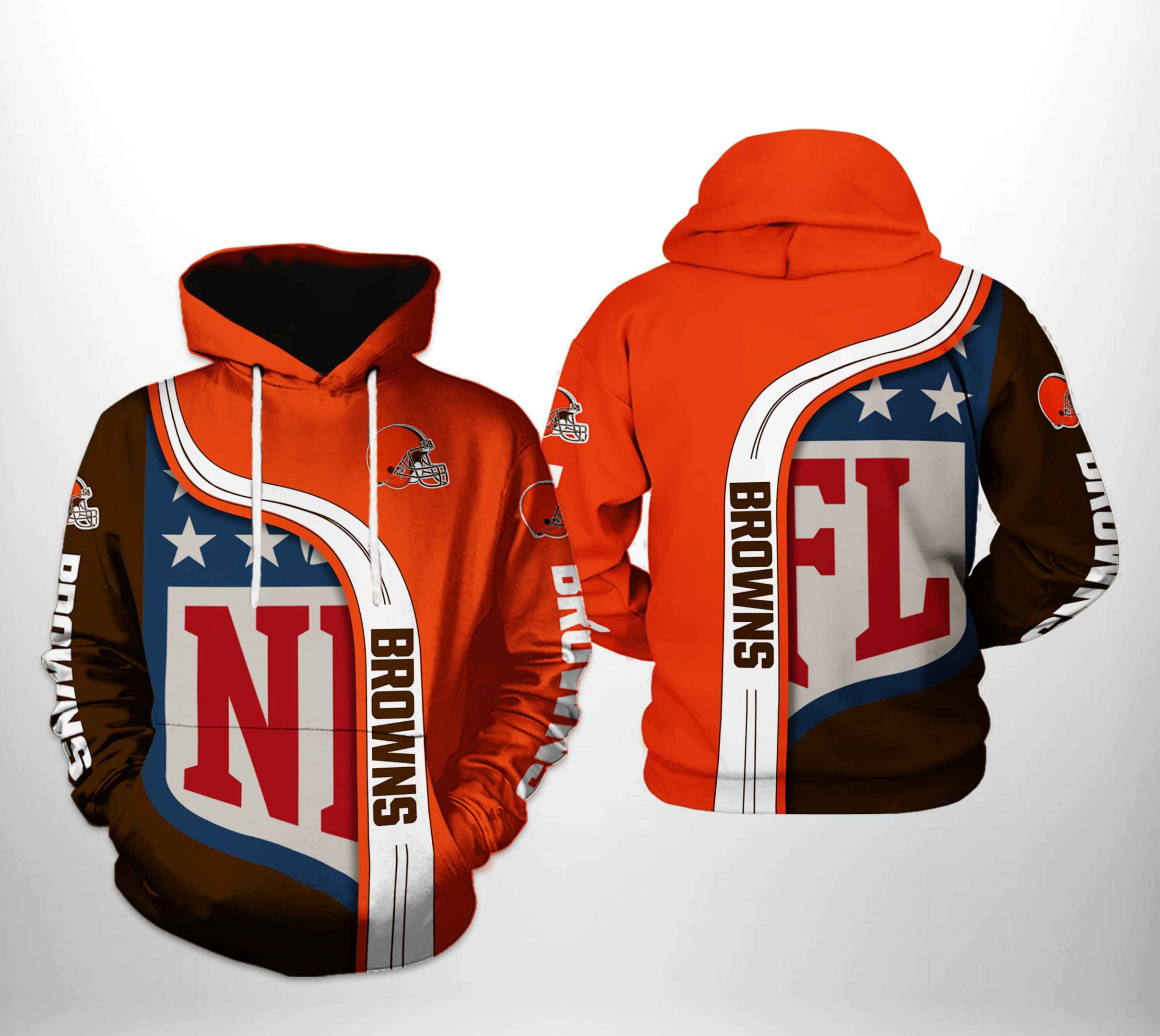 NFL Cleveland Browns NFL Team Hoodie Zip Hoodie Version 2141