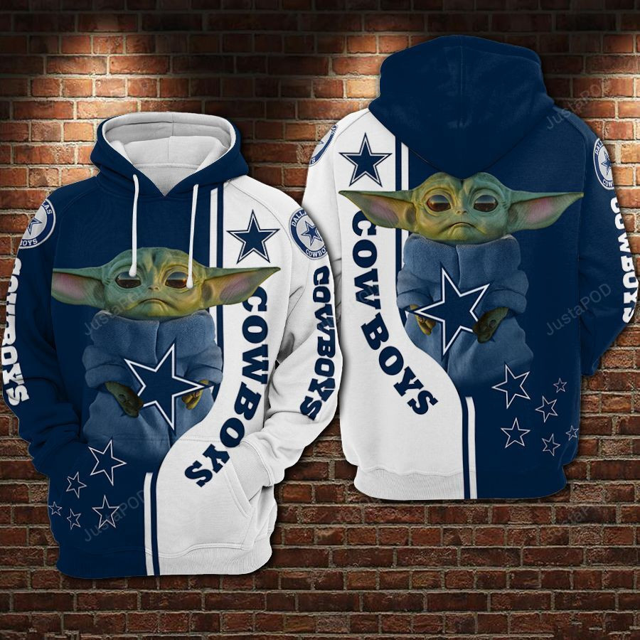 NFL Dallas Cowboys Nfl Football Baby Yoda Hug Star Hoodie Zip Hoodie