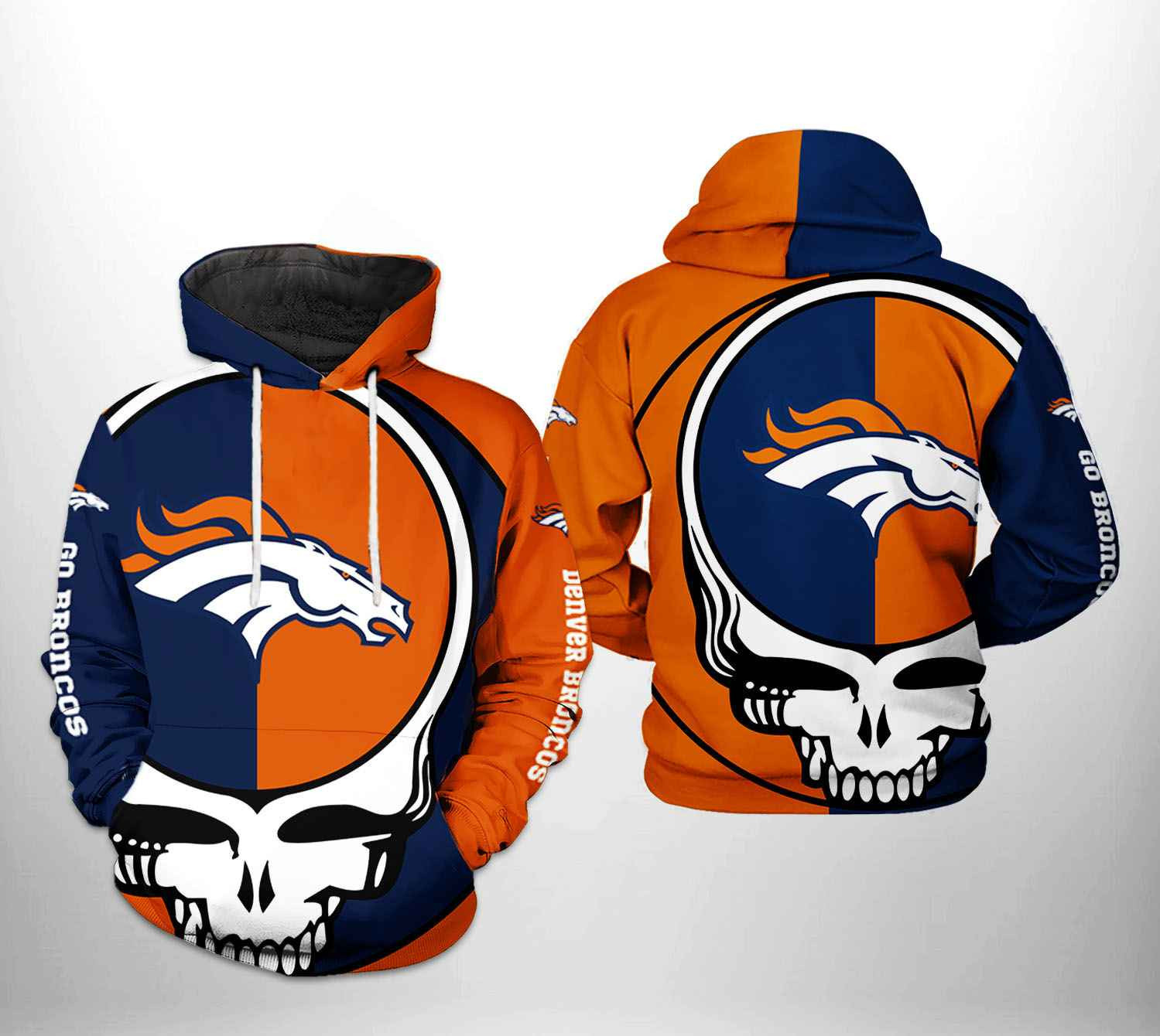NFL Denver Broncos NFL Grateful Dead Hoodie Zip Hoodie