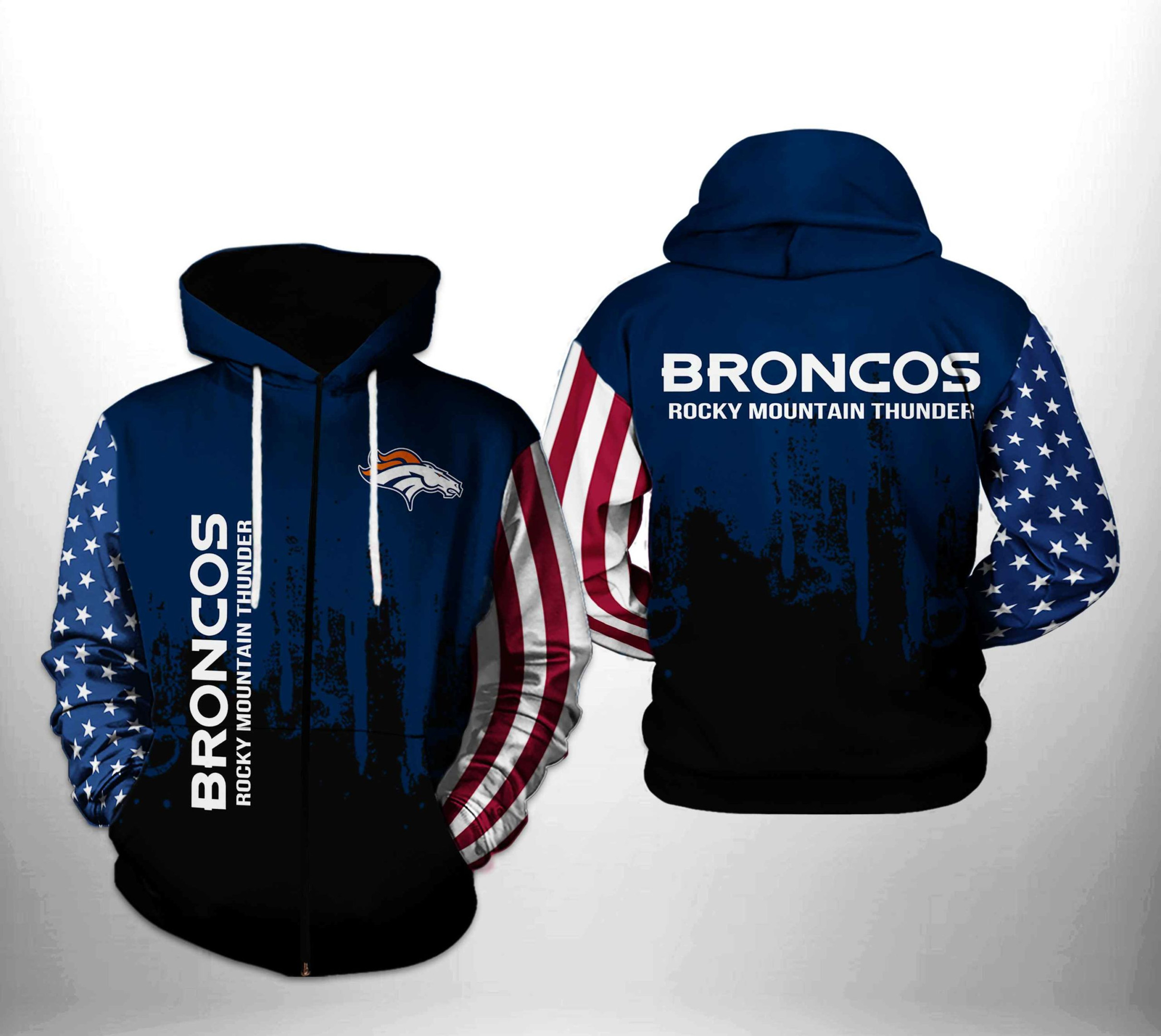 NFL Denver Broncos NFL Team US Hoodie Zip Hoodie