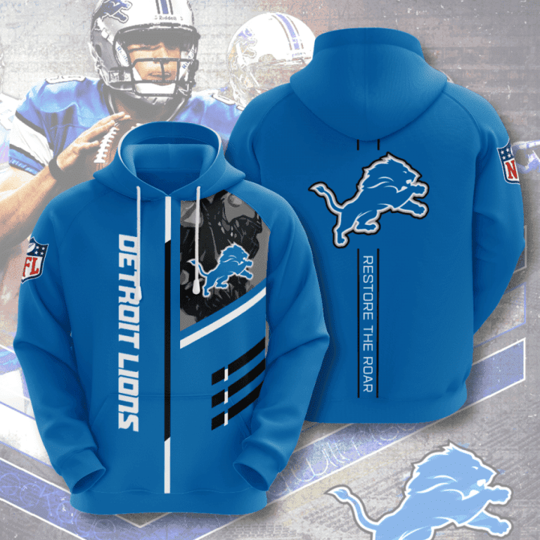 NFL Detroit Lions Hoodie Zip Hoodie Version 66