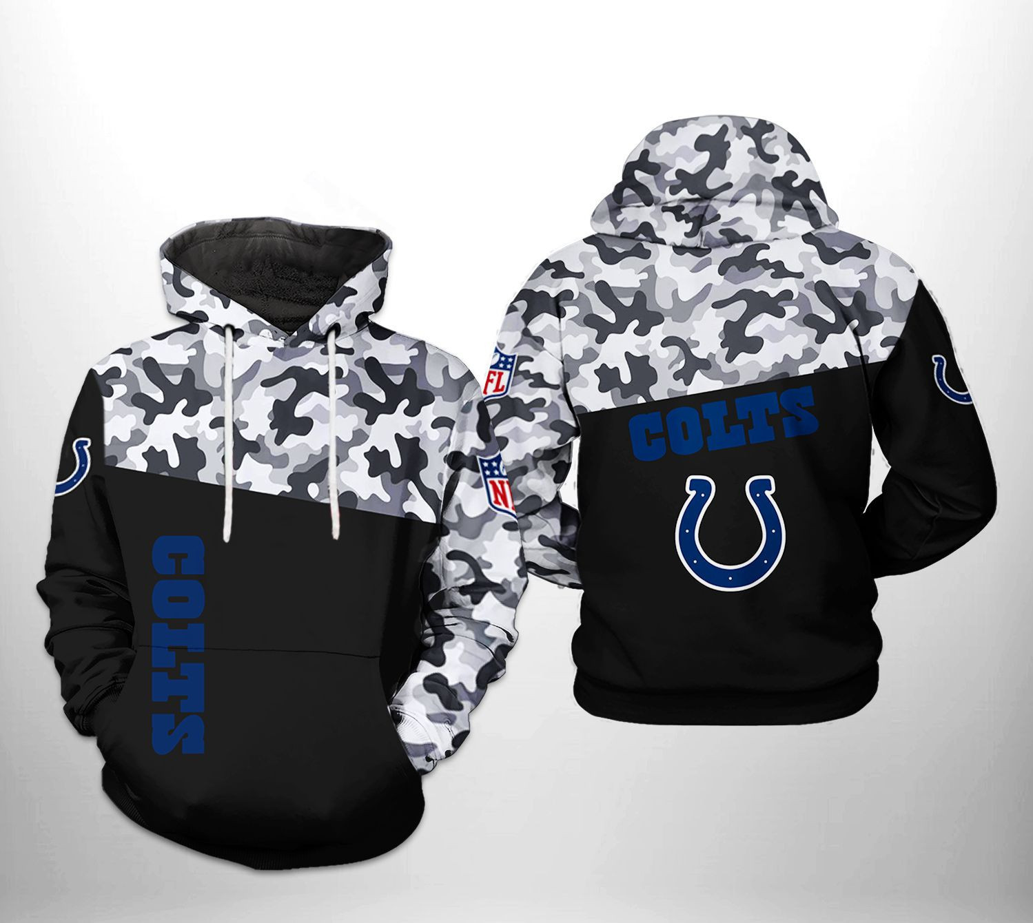 NFL Indianapolis Colts NFL Camo Veteran Team Hoodie Zip Hoodie