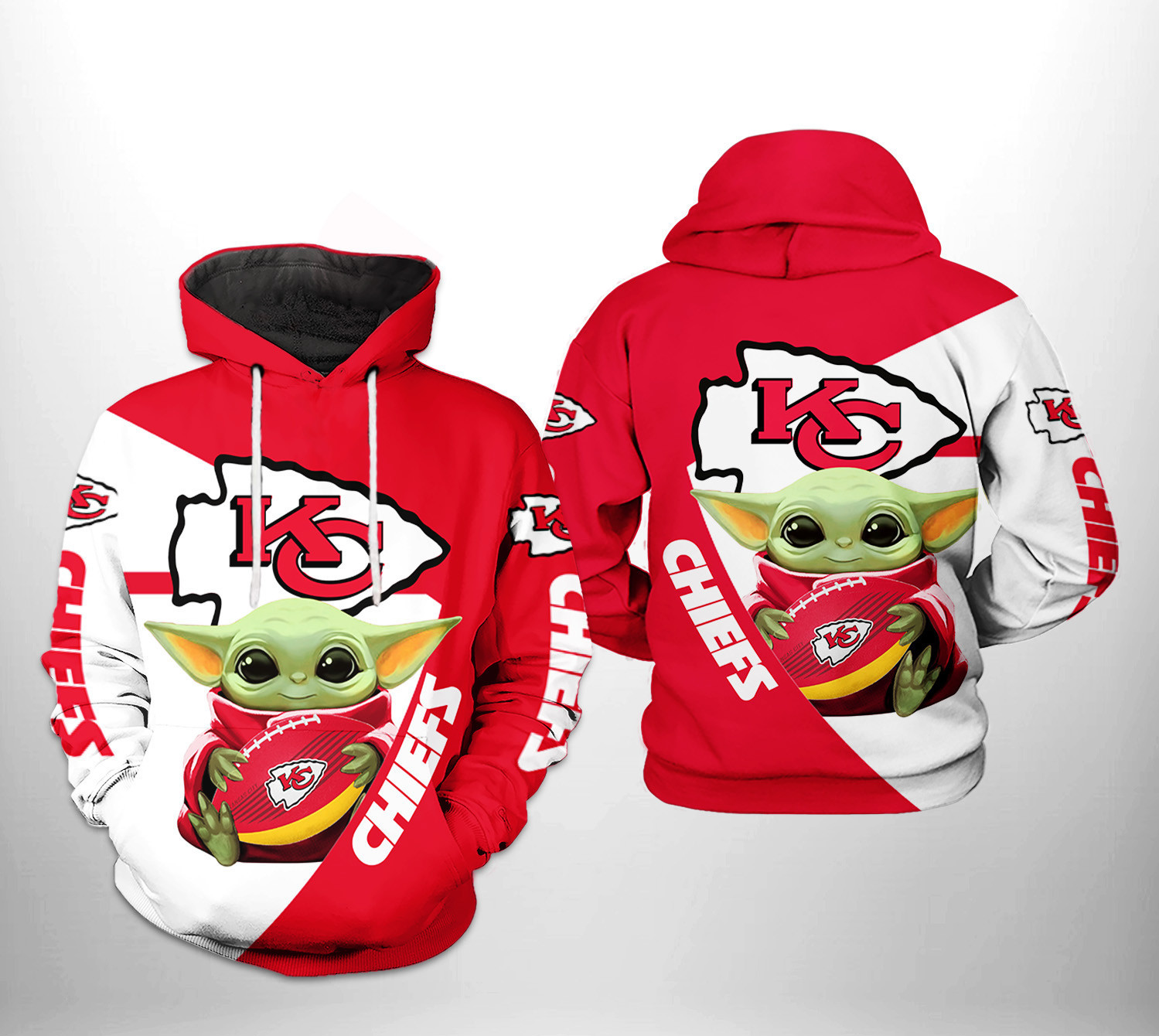 NFL Kansas City Chiefs NFL Baby Yoda Team Hoodie Zip Hoodie