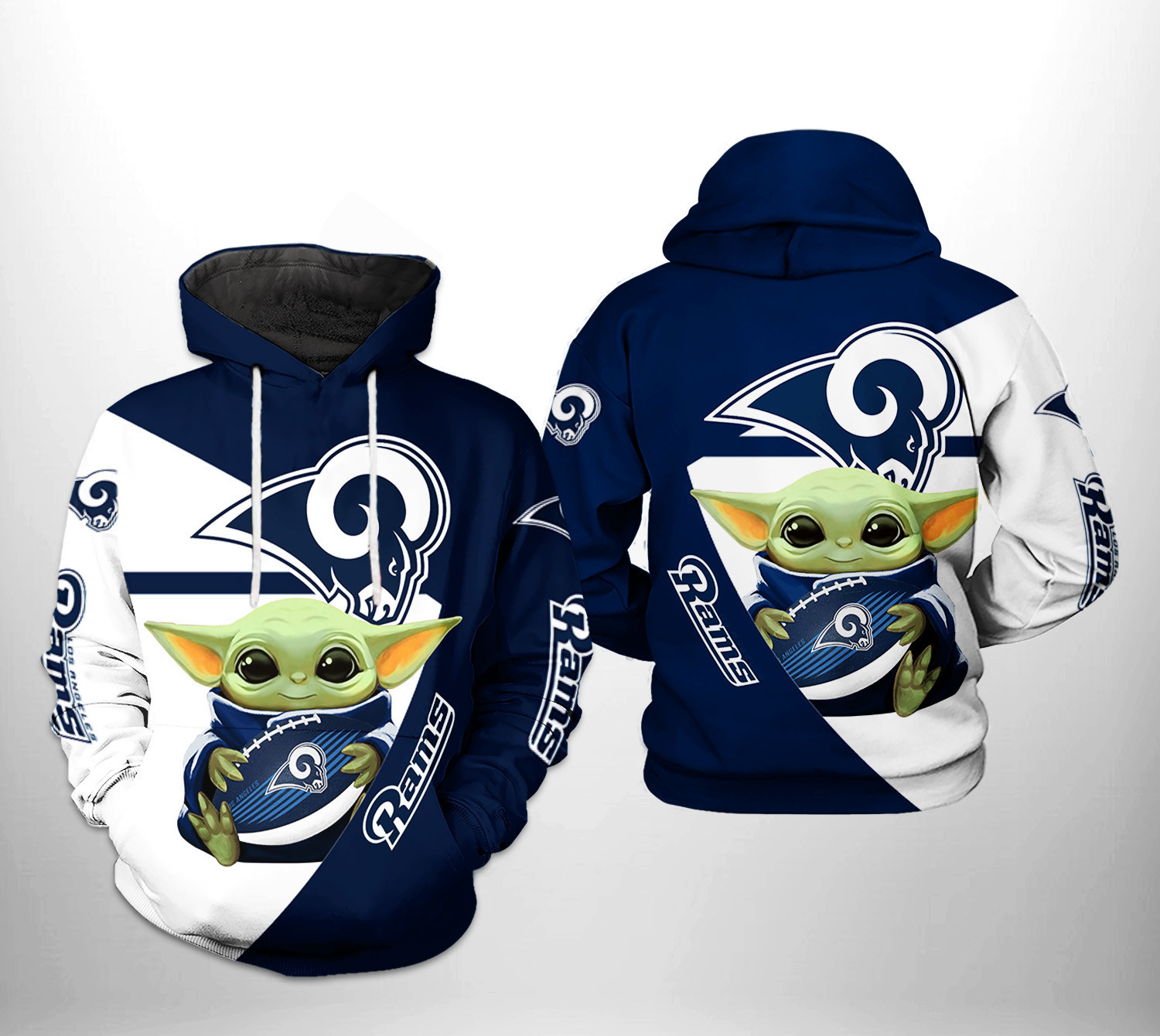 NFL Los Angeles Rams NFL Baby Yoda Team Hoodie Zip Hoodie