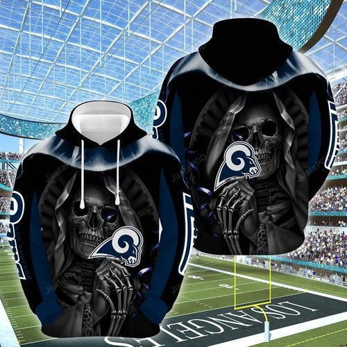 NFL Los Angeles Rams Nfl Football Skull Hold Logo Hoodie Zip Hoodie Version 432