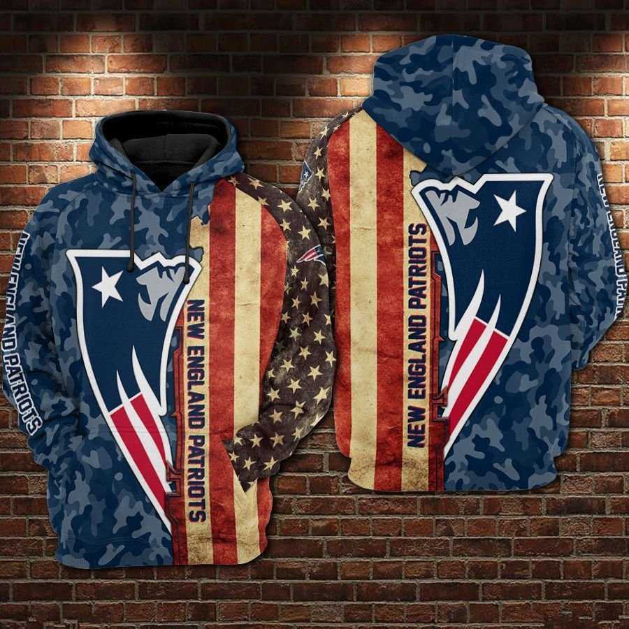 NFL New England Patriots Nfl Football Camouflage Hoodie Zip Hoodie