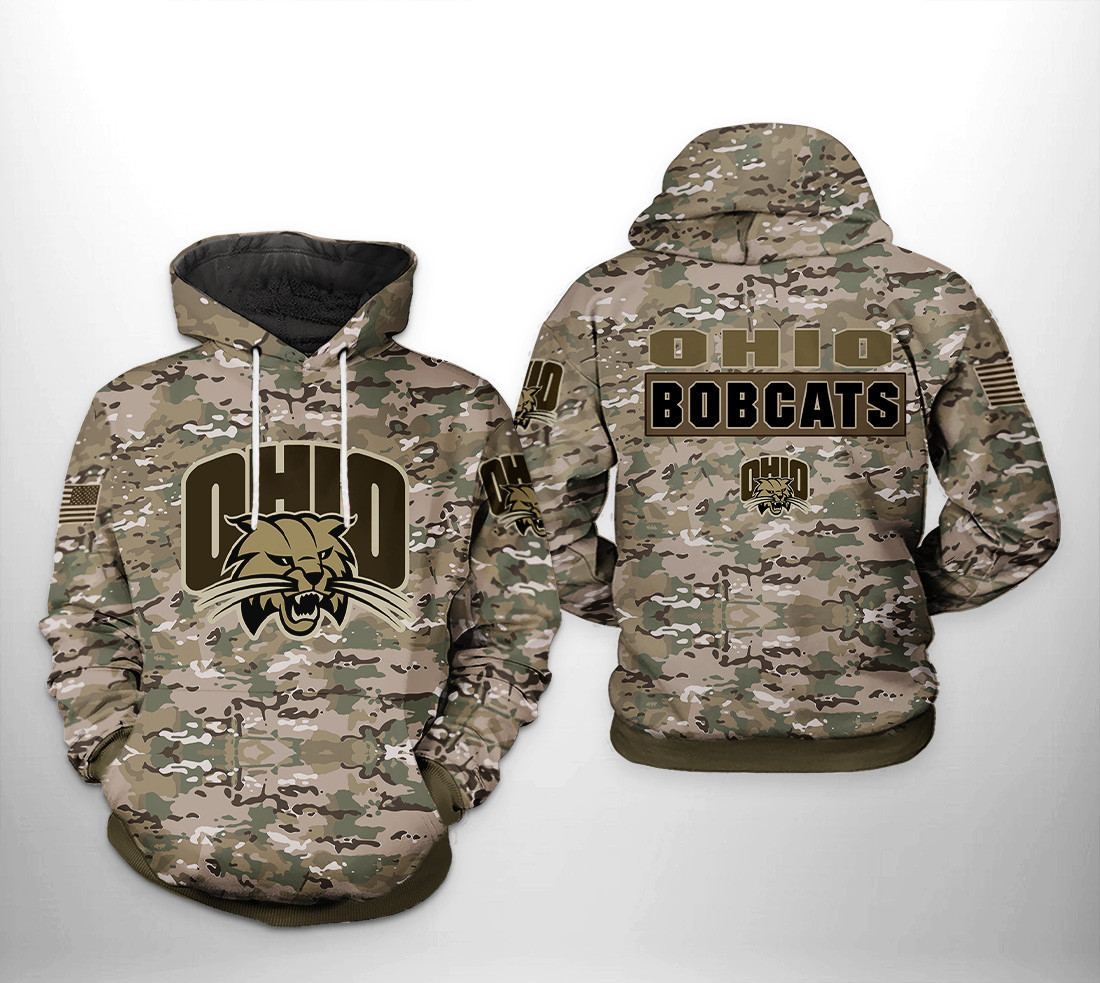 Ohio Bobcats NCAA Camo Veteran Hoodie Zip Hoodie