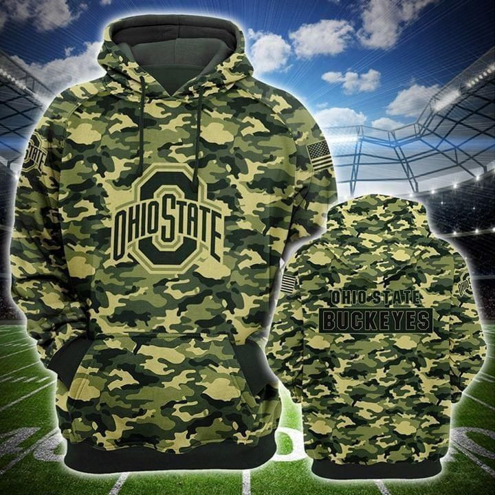 Ohio State Buckeyes Ncaa Camo Hoodie Zip Hoodie