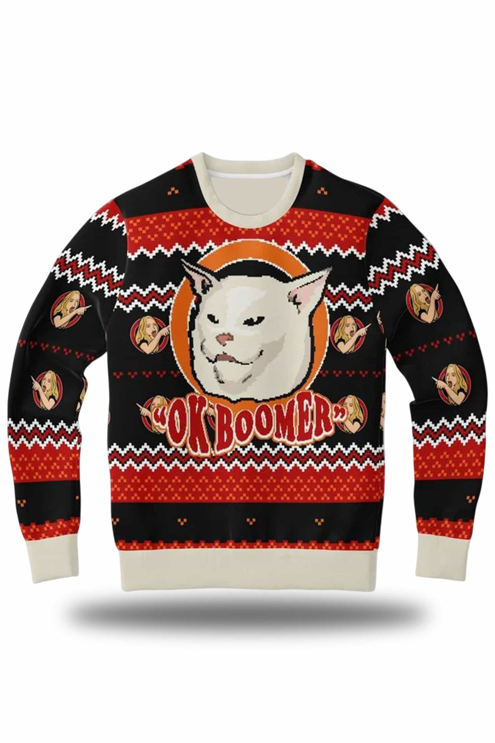 Ok Boomer Funny Meme Ugly Christmas Sweater 2025