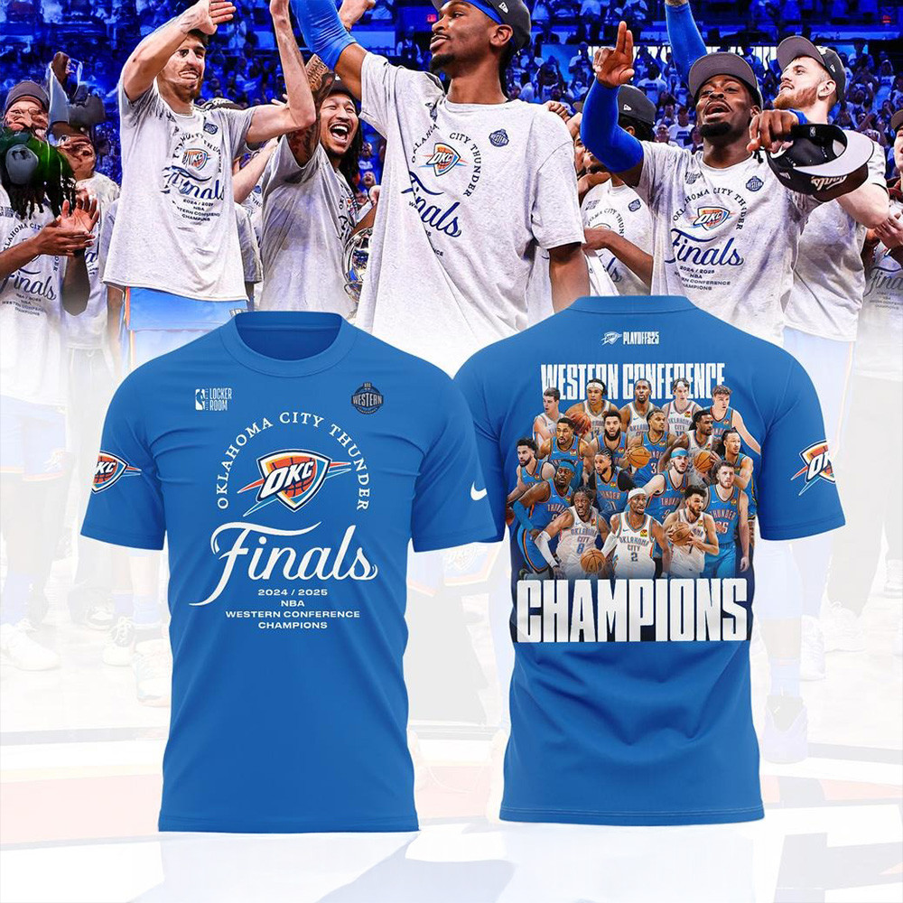 Oklahoma City Thunder Finals 2024 2025 NBA Western Conference Champions T-Shirt Husband Gifts