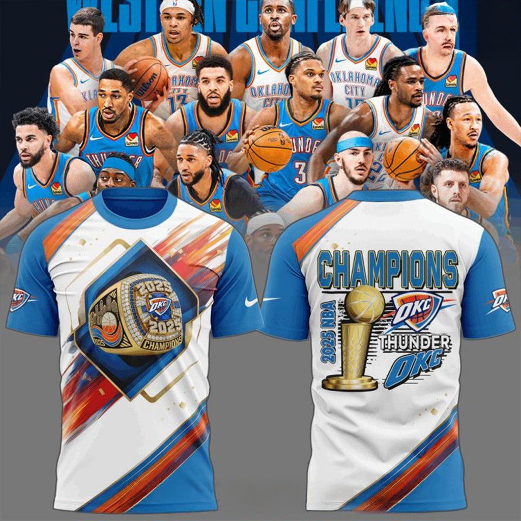 Oklahoma City Thunder NBA Champions 2025 T-Shirt OKC Merch Gifts For Basketball Lovers