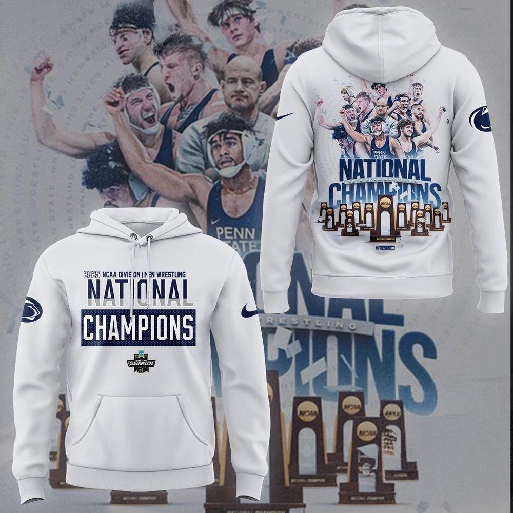 Penn State Nittany Lions NCAA Division Mens Wrestling National Champions Hoodie Husband Gifts