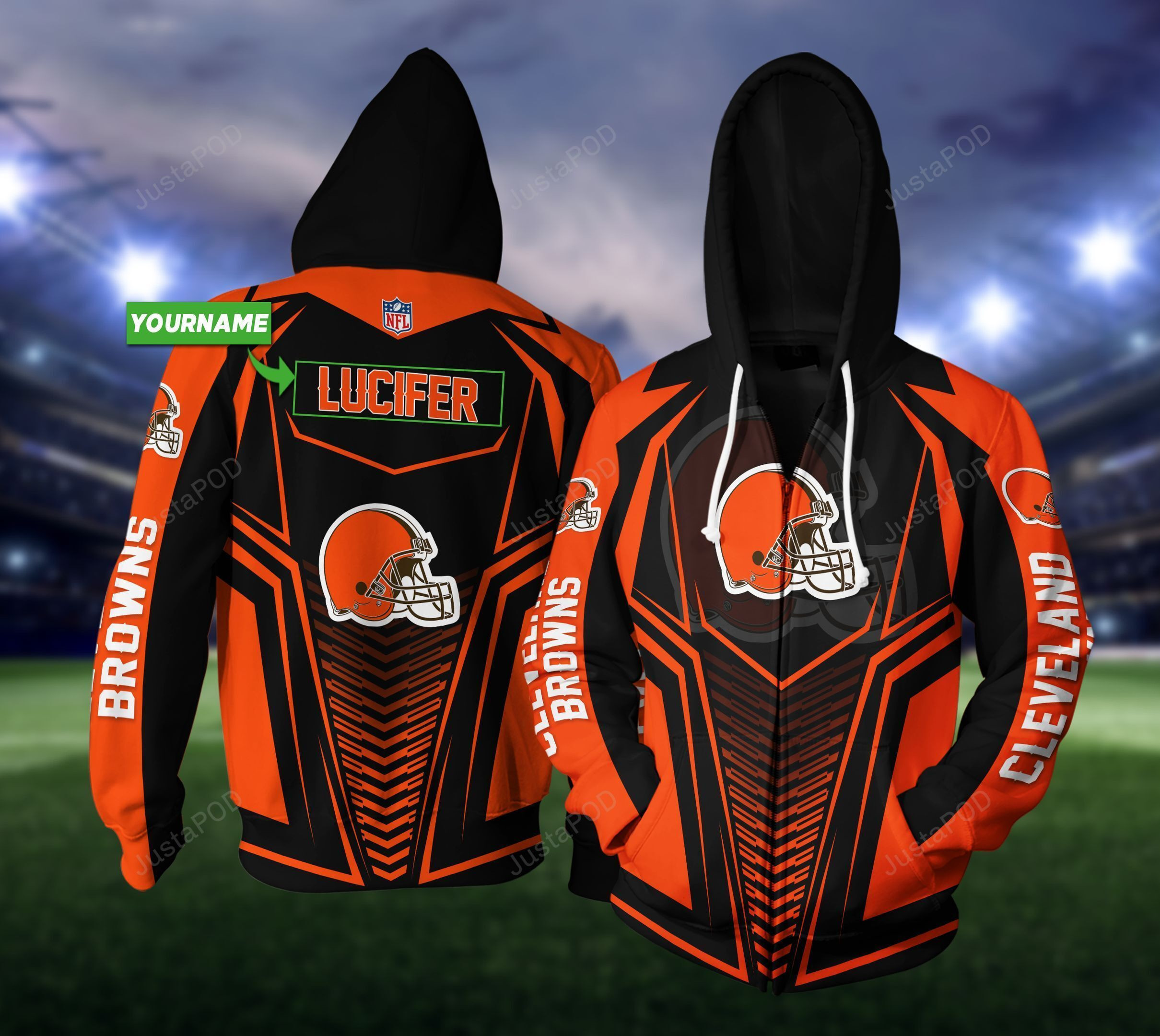 Personalized Cleverland Browns NFL Hoodie Zip Hoodie Version 2437