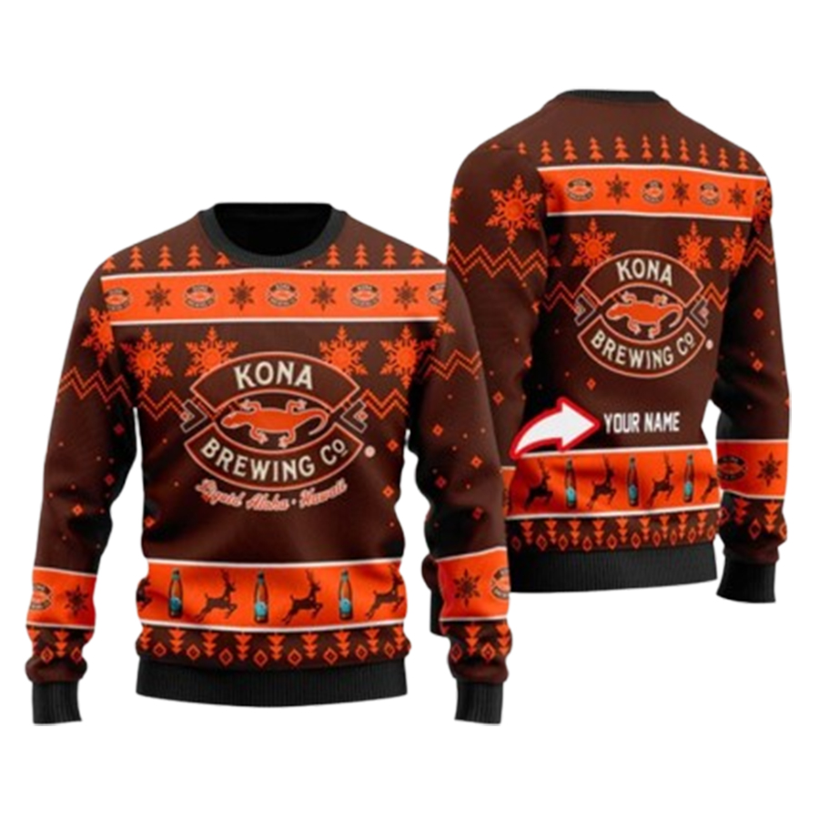 Personalized Funny Kona Brewing Ugly Christmas Sweater