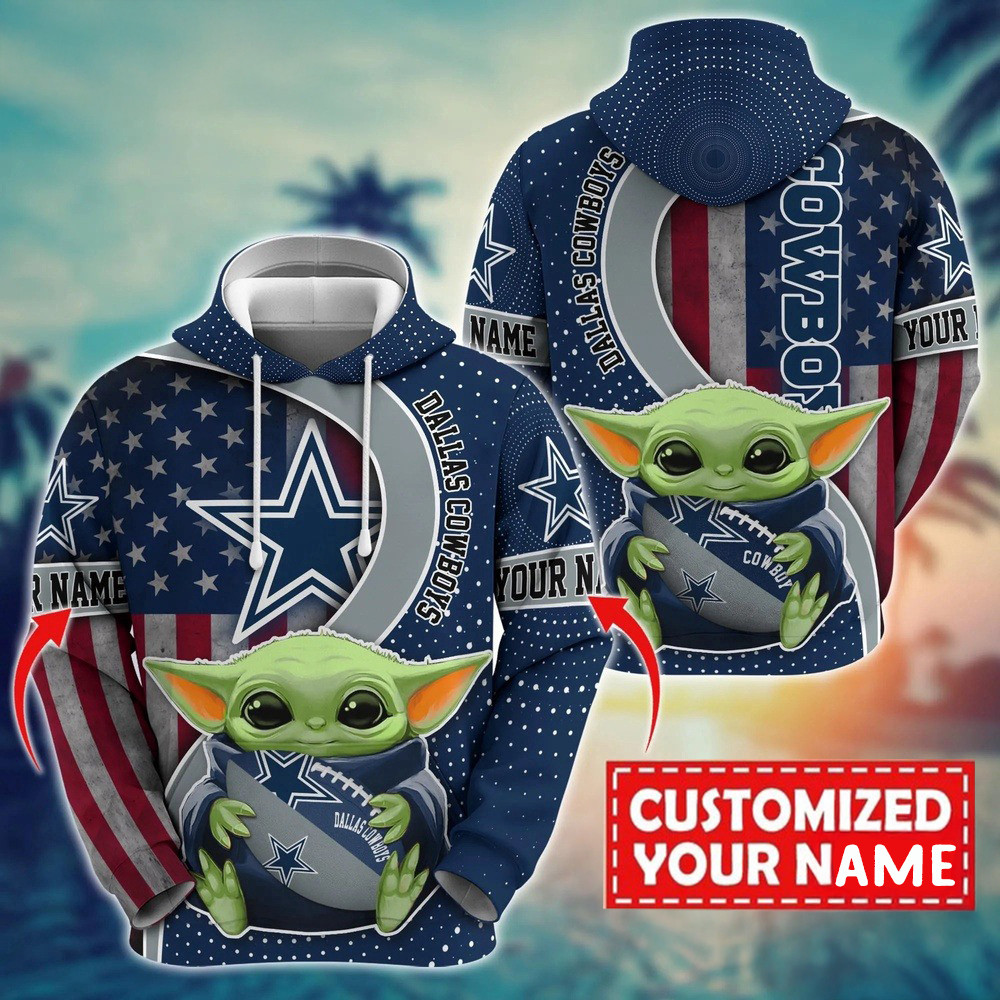 Personalized NFL Dallas Cowboys Baby Yoda Unisex Hoodie For Fans Best Gifts For Nfl Fans