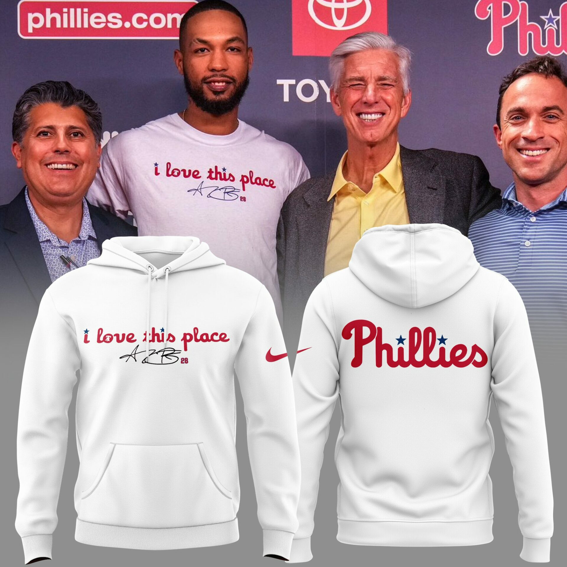 Philadelphia Phillies Mlb 2025 I Love This Place Edition Hoodie Presents For Football Lovers