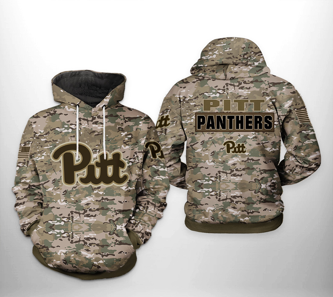 Pitt Panthers NCAA Camo Veteran Hoodie Zip Hoodie