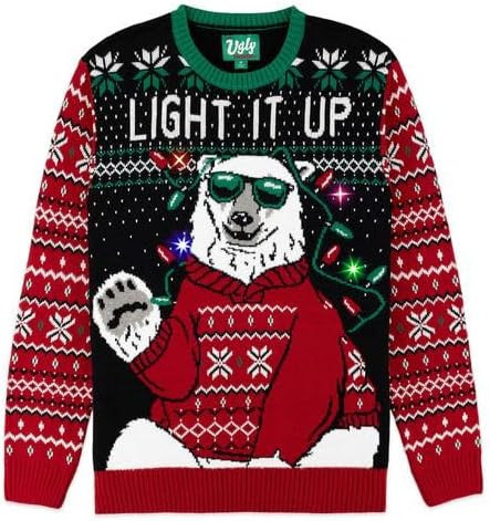 Polar Bear Light It Up Ugly Christmas Sweater