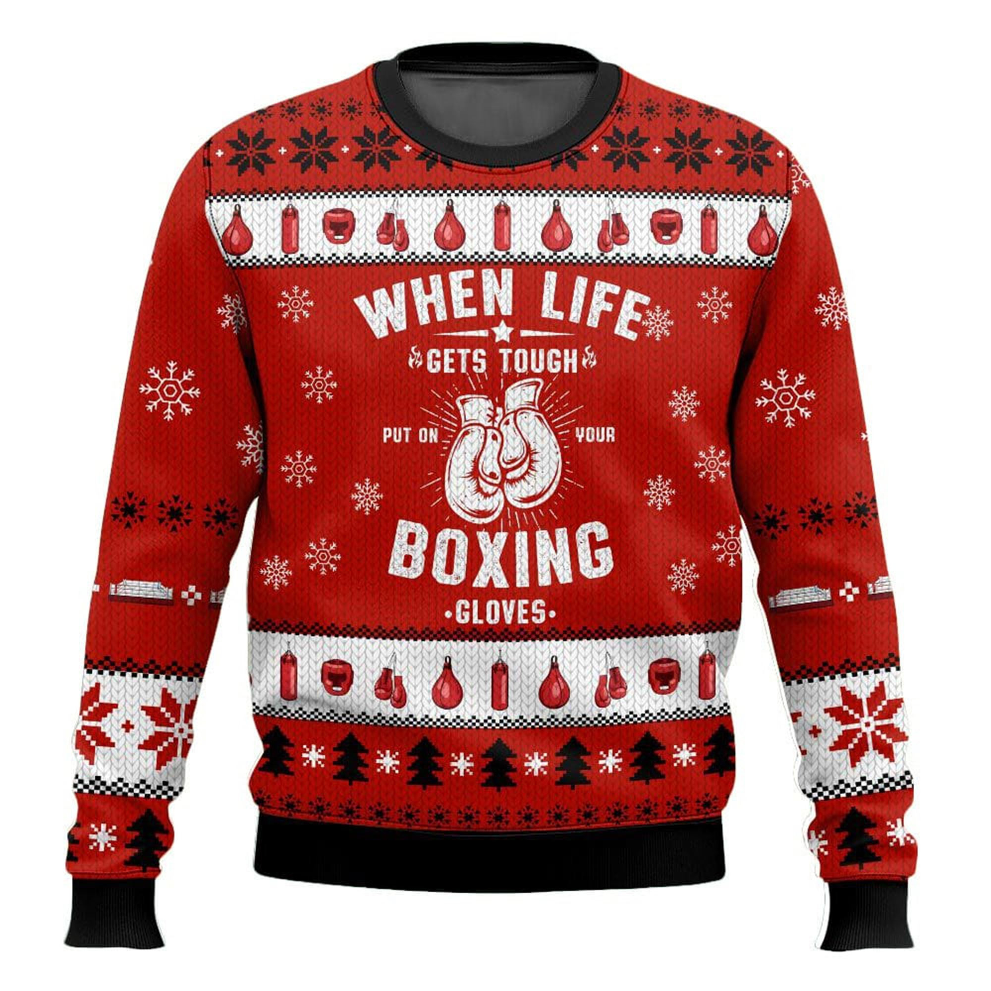 Put on Boxing Gloves Christmas Ugly Sweater