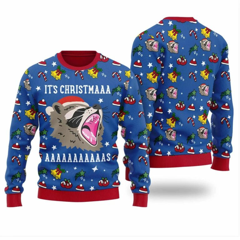 Raccoon Its Christmas Ugly Sweater