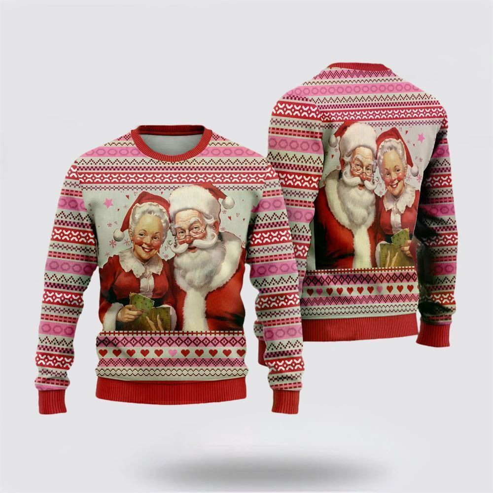 Santa Claus Couples Ugly Christmas Sweater