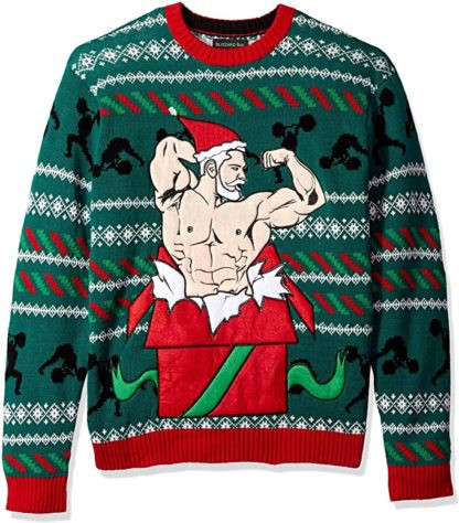 Santa Fitness In Box Gift Ugly Christmas Sweater