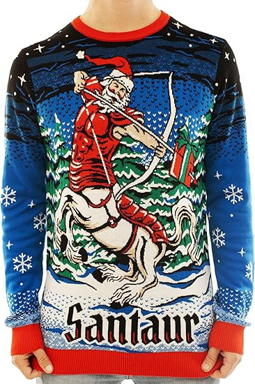 Santa Santaur Ugly Christmas Sweater