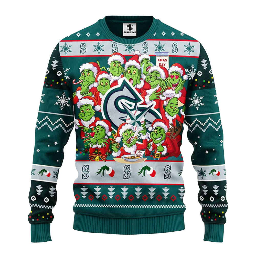 Seattle Mariners 12 Grinch Ugly Christmas Sweater