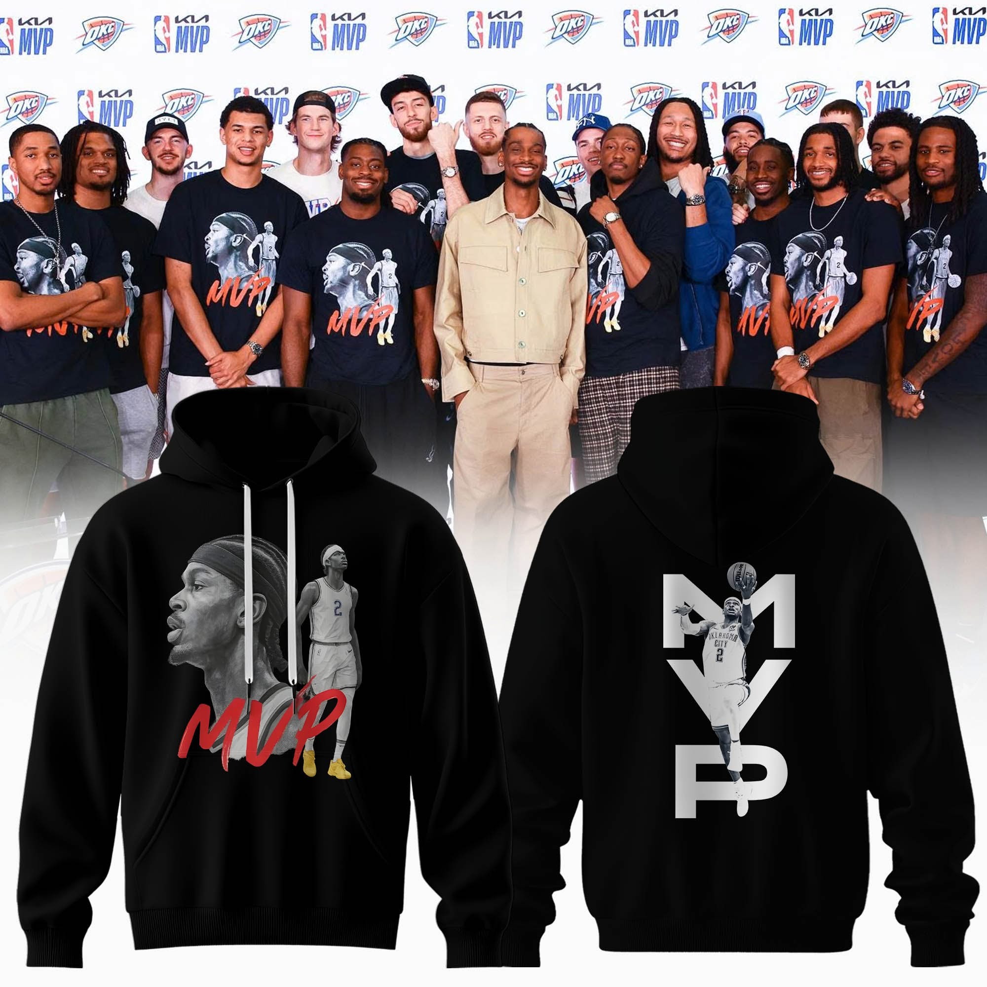 Shai Gilgeous-Alexander 2025 Nba Mvp Hoodie Best Basketball FatherS Day Gifts