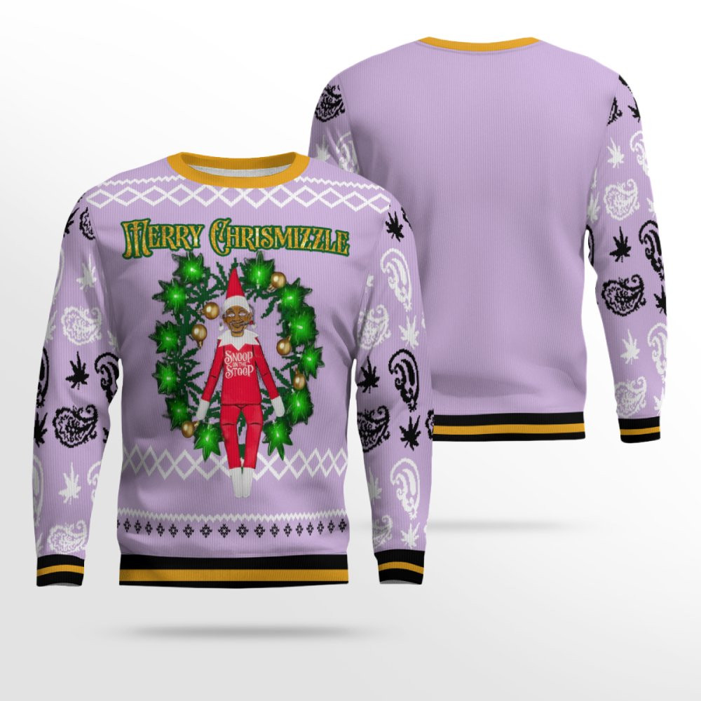 Snoop on the Stoop Merry Chrismizzle Christmas Sweater Dreamy Lavender