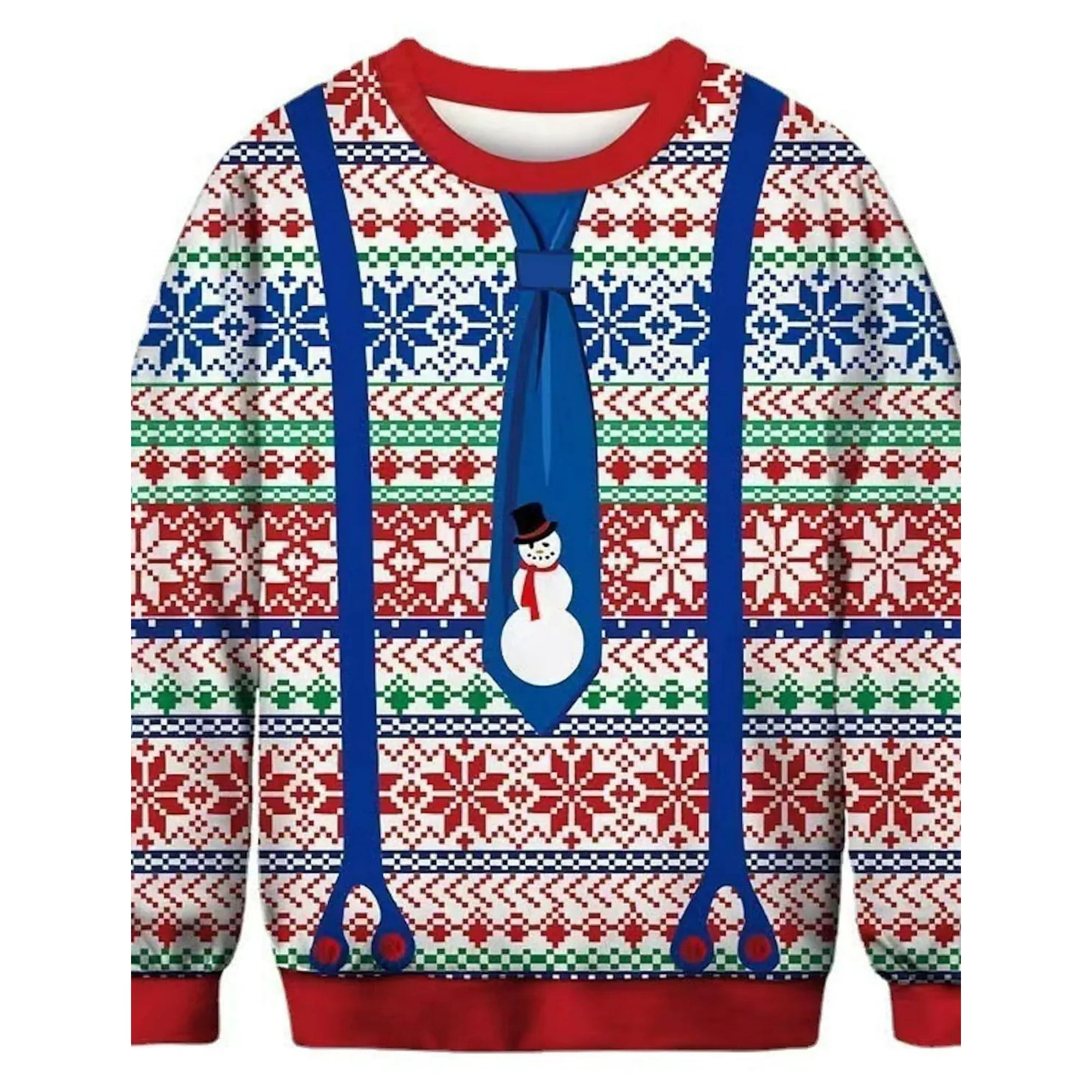 Snowman Tie Ugly Christmas Sweater