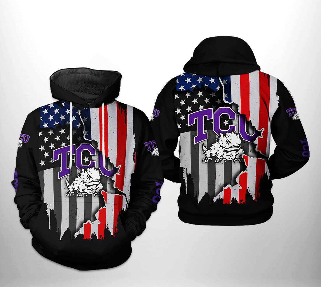 Tcu Horned Frogs NCAA US Flag Hoodie Zip Hoodie Version 604