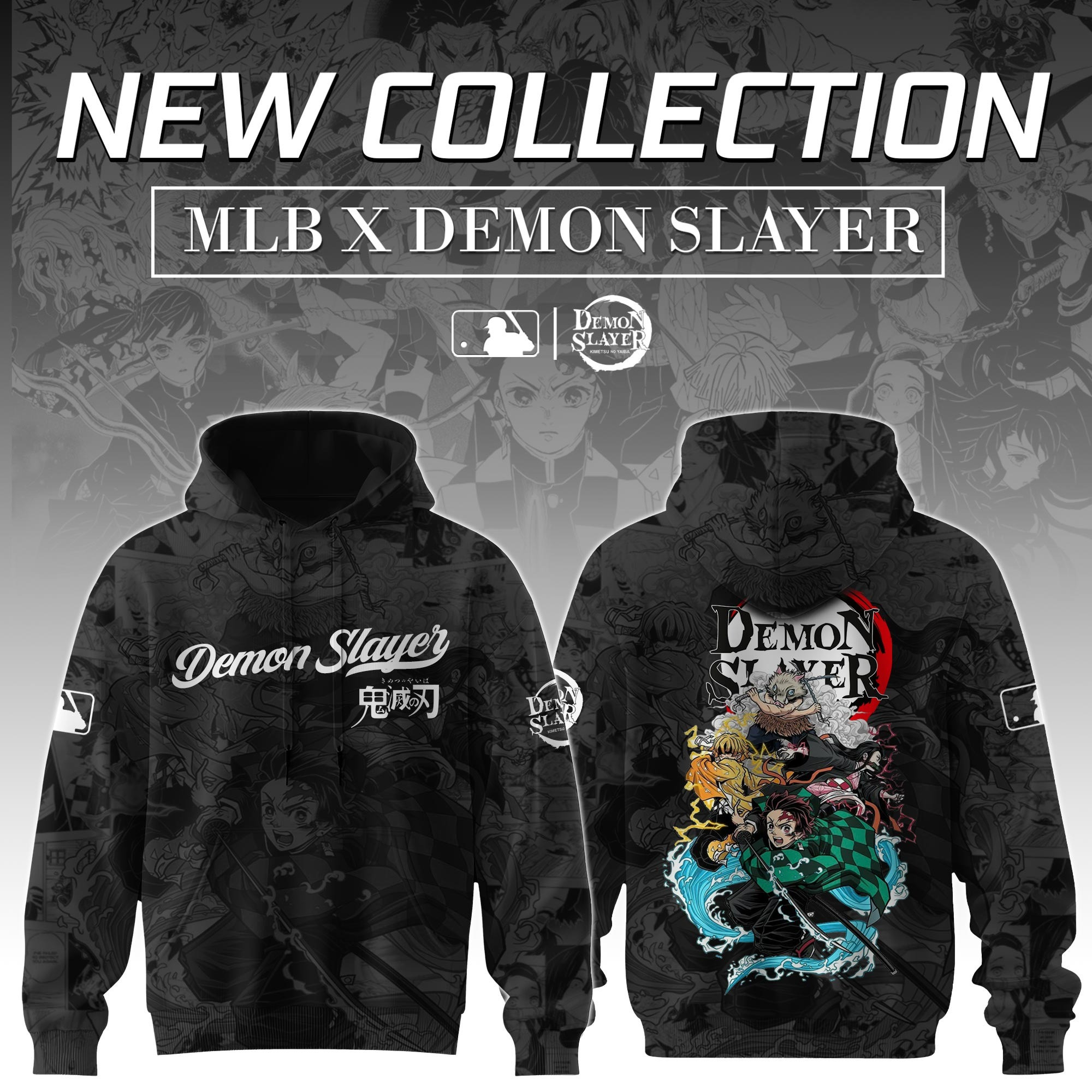 TEAM Demon Slayer x MLB Baseball Hoodie Editions Gift For MLB Fans