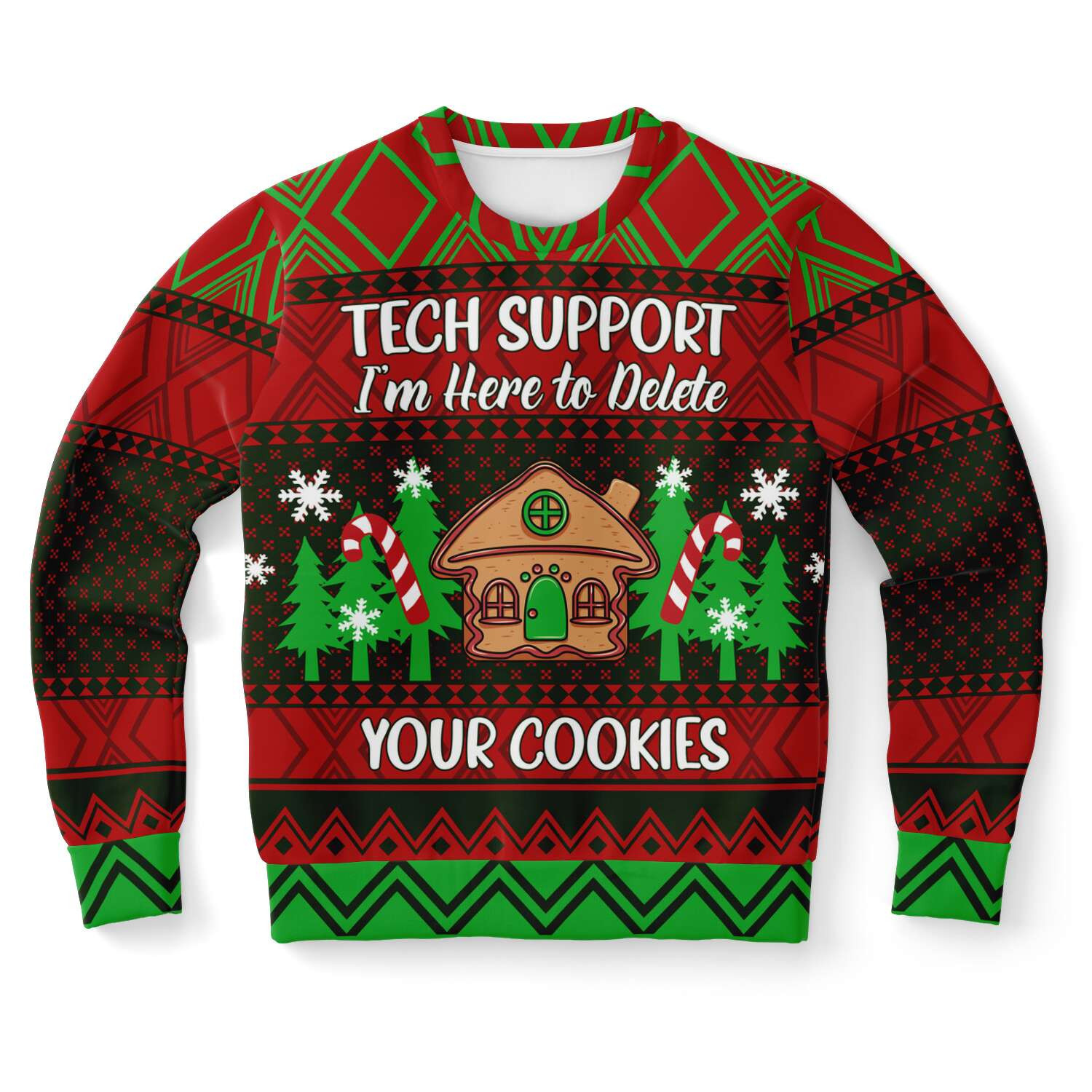 Tech Support Im Here To Delete Cookies Ugly Christmas Sweater