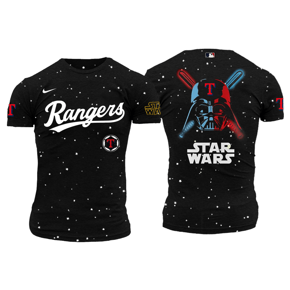 Texas Rangers MLB x Star Wars 2025 Shirt Texas Rangers Merch Stepdad Gifts For Fathers Day