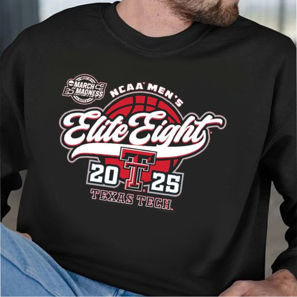 Texas Tech Red Raiders 2025 Elite 8 One Away NCAA Tournament Sweatshirt Basketball Fan Gifts