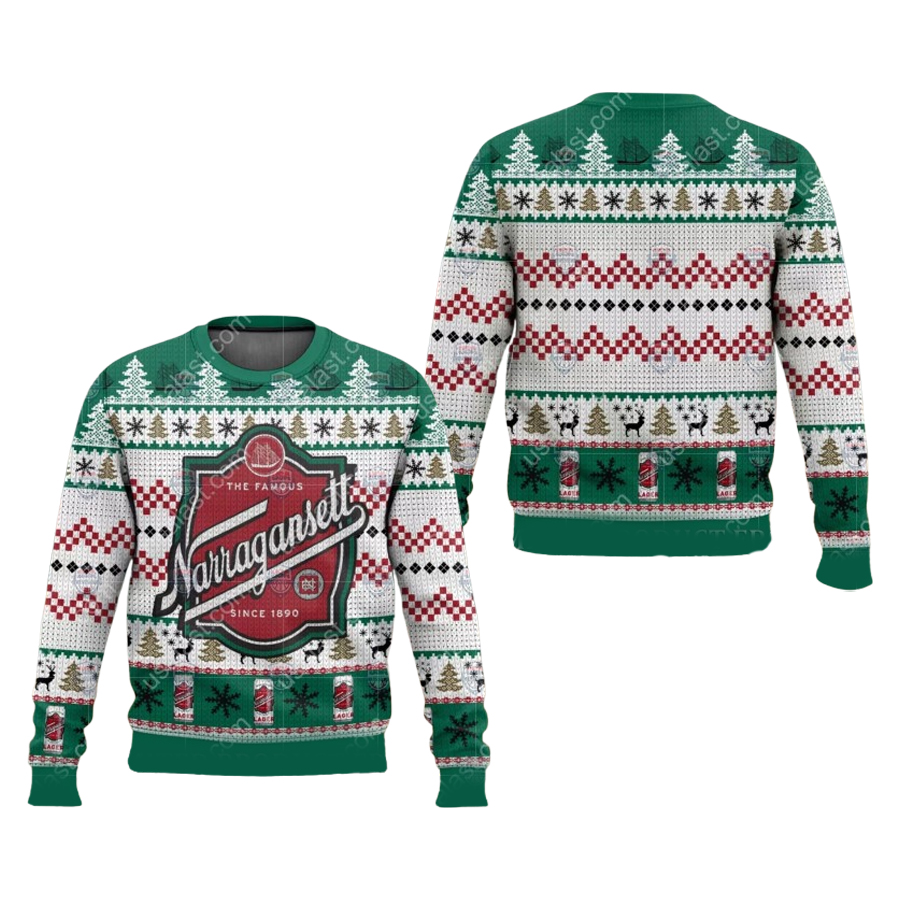 The Famous Narragansett Beer Ugly Christmas Sweater