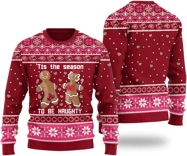 Tis The Season To Be Naughty Dirty Cookie Christmas Ugly Sweater