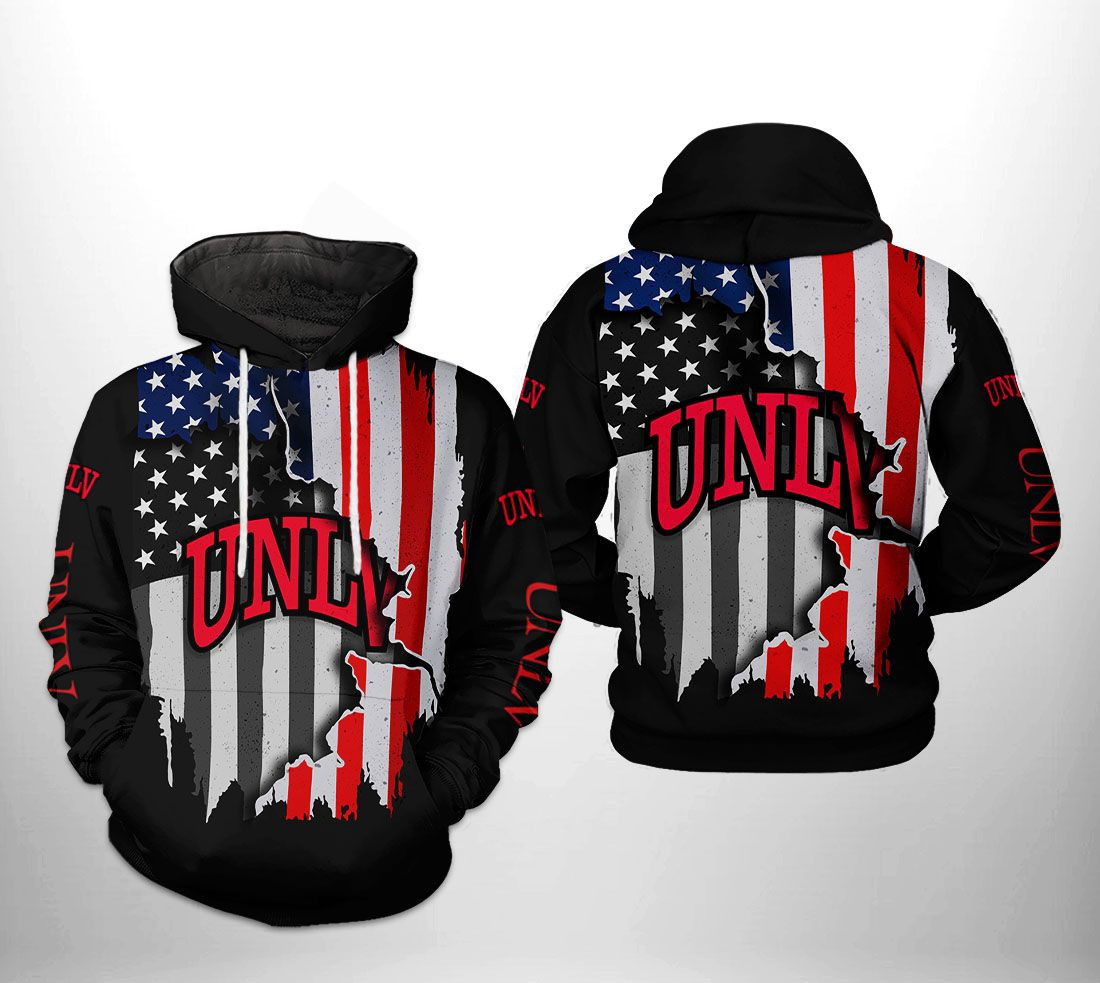 UNLV Rebels NCAA US Flag Hoodie Zip Hoodie Version 507