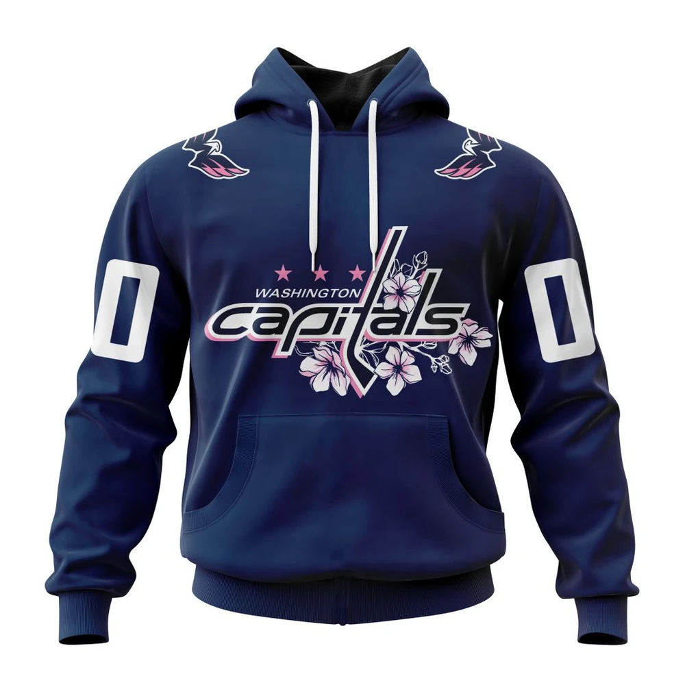 Washington Capitals Cherry Blossom NHL Hoodie â€œ Floral Hockey Gift