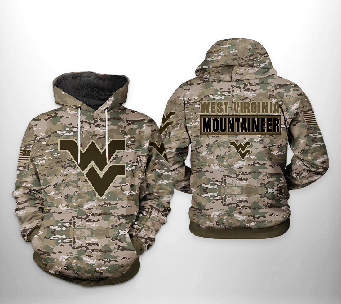 West Virginia Mountaineer NCAA Camo Veteran Hoodie Zip Hoodie