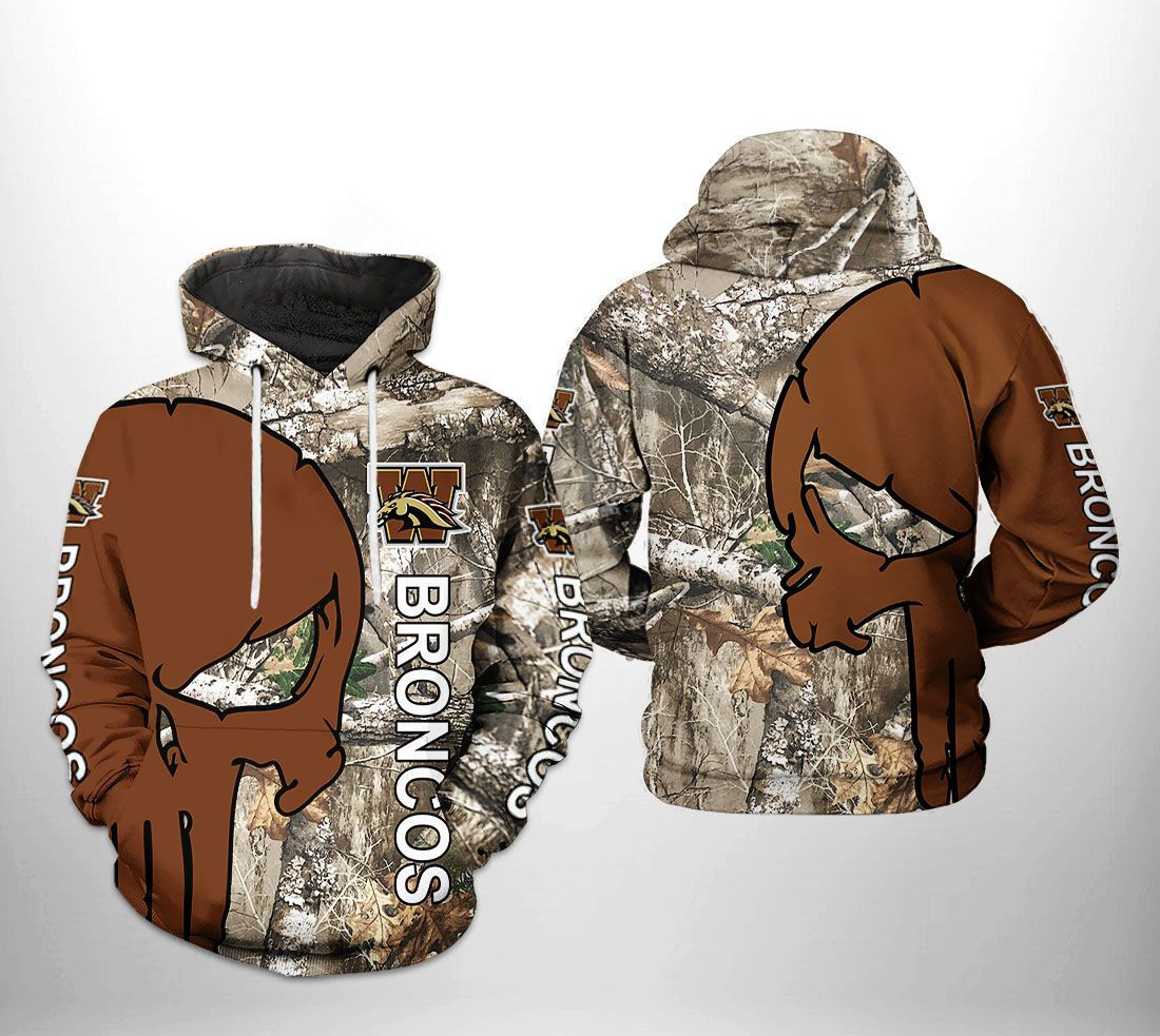 Western Michigan Broncos NCAA Camo Veteran Hunting Hoodie Zip Hoodie