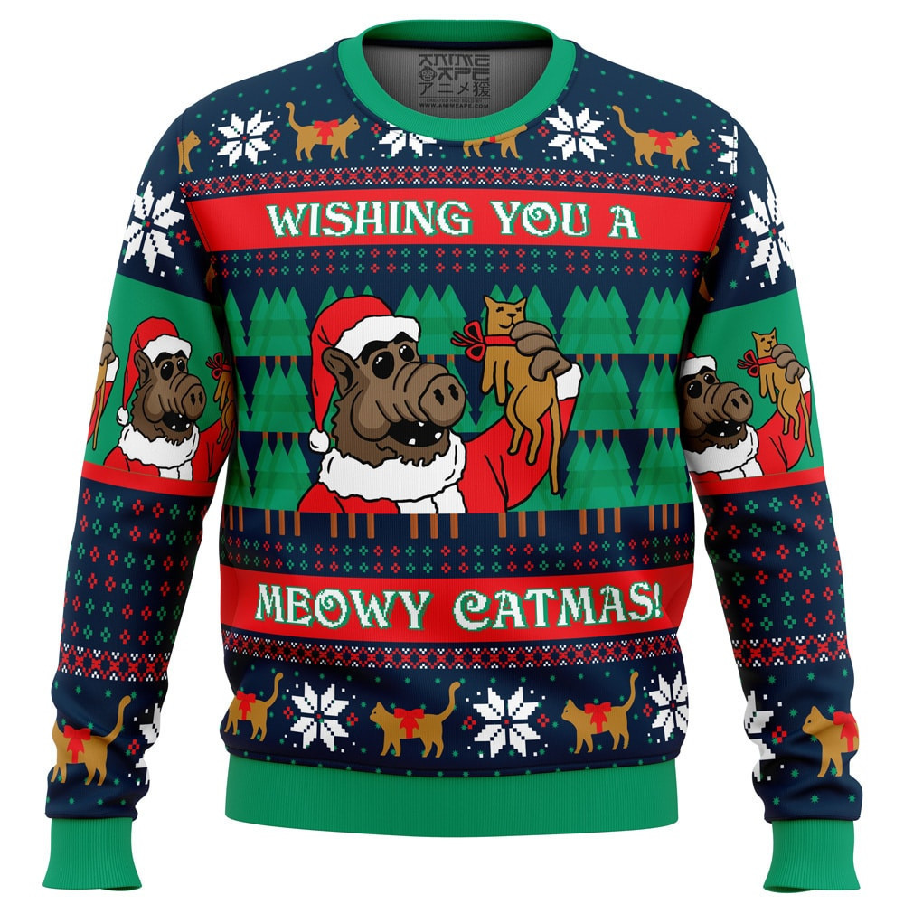 Wishing You a Meowy Catmas Ugly Christmas Sweater